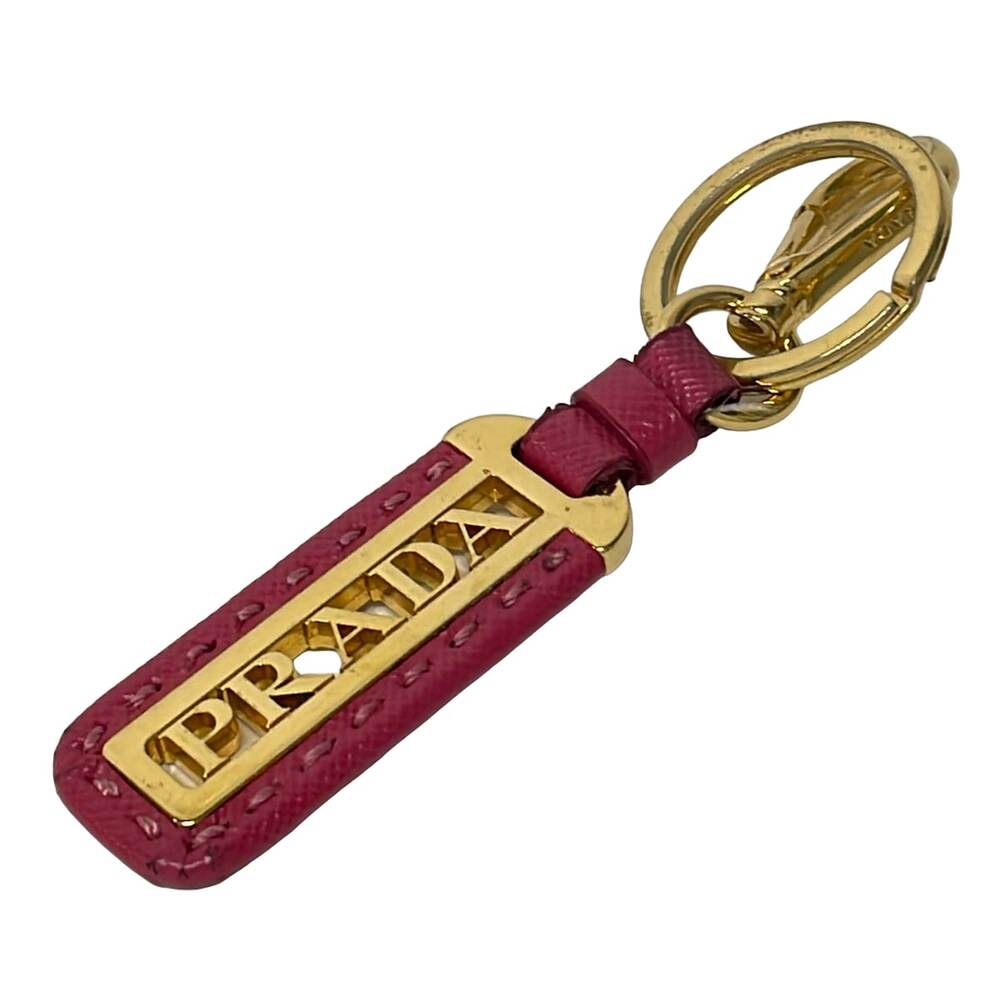Prada Bag Charm Pink Gold Leather Hardware